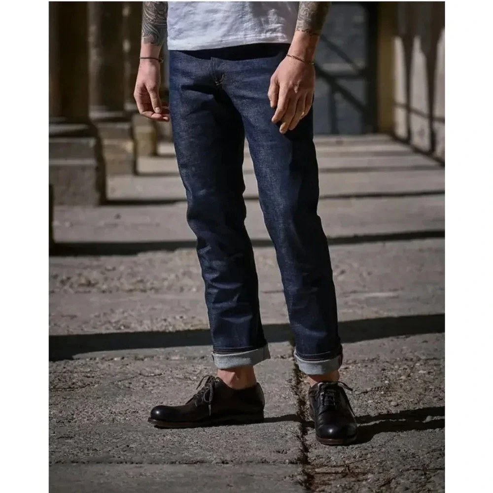 Naked & Famous Weird Guy Indigo Selvedge Blue Jeans Mens Size 29 Japanese Denim